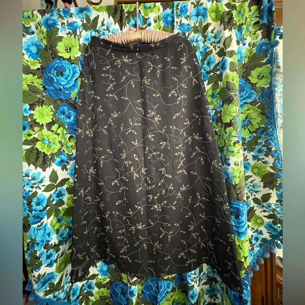 Whimsygoth midi black 90s skirt - Picture 1 of 7